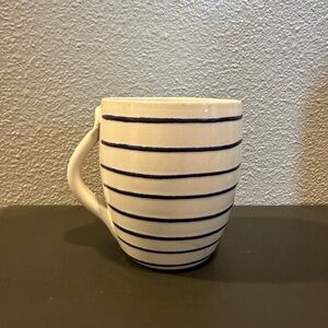1999 hand made in Italy Striped White and Blue Mug Starbucks